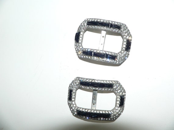 Pair of 1900 - 1920 Rhinestone and Jet Bead Art D… - image 5