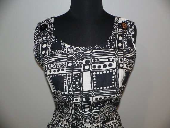 1950's - 60's Sleeveless Black and White  Summer … - image 3