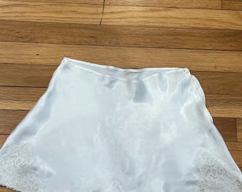 1940’s Rayon Satin Tap Pants with Lace Trim, White Satin Tap Pants