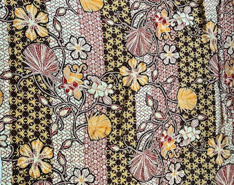 Gran pieza de tela estampada de gasa de seda, 2,75 yardas, 99 pulgadas x 55 pulgadas