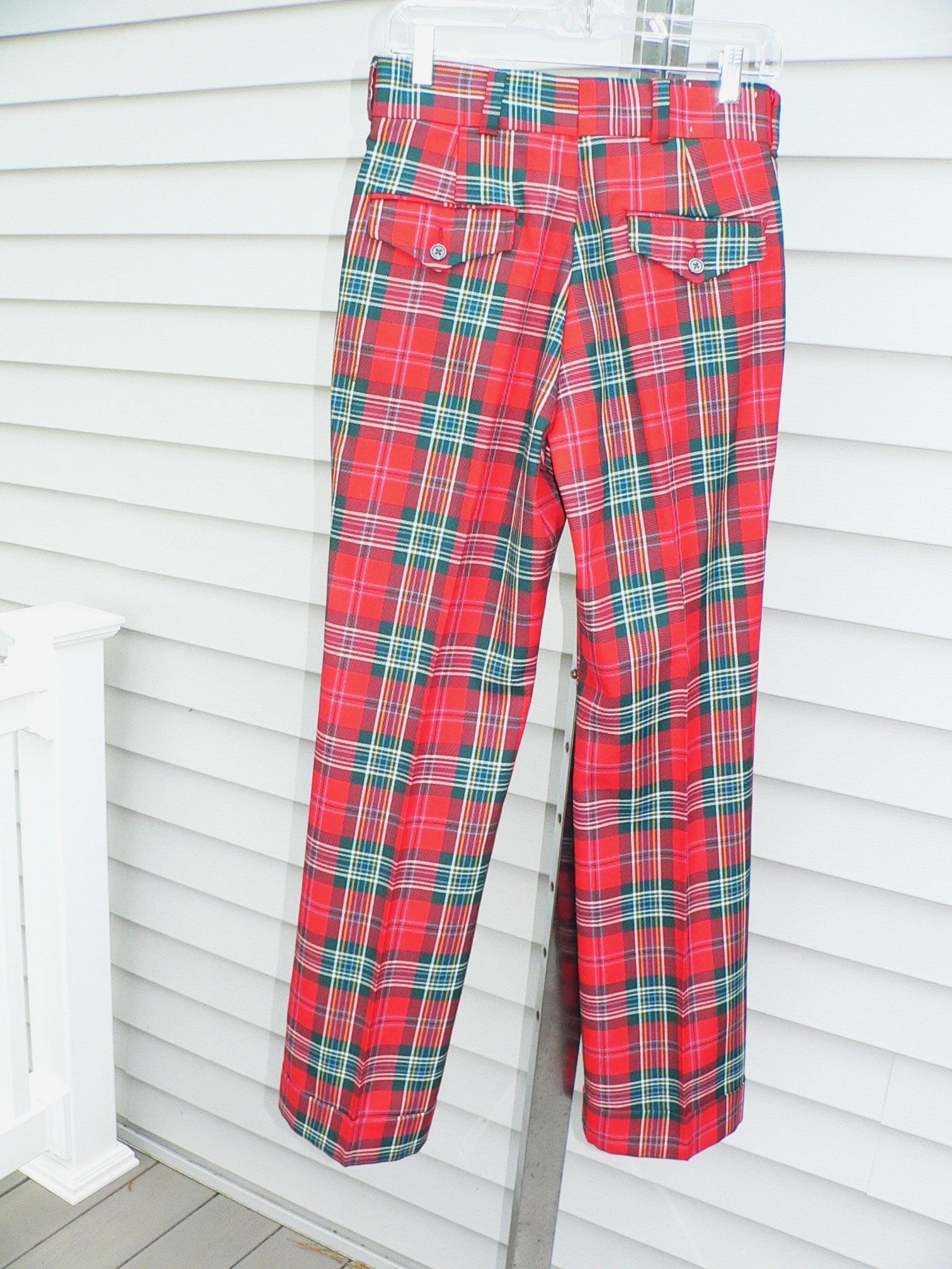 1970's Vintage Levi Panatela Signature Red Plaid Golf Pants Size