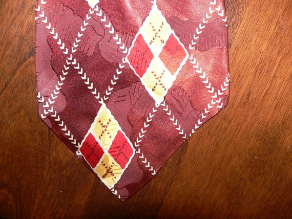 1940's wide Rayon Tie with Diamond Pattern by Wem… - image 4