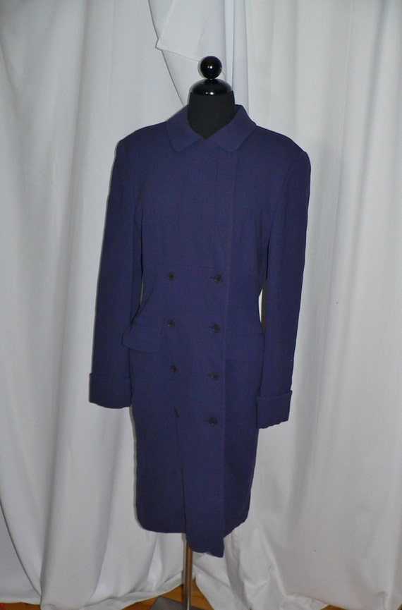 Vintage 1980's Wool Gabardine Coat by Margon Made… - image 2