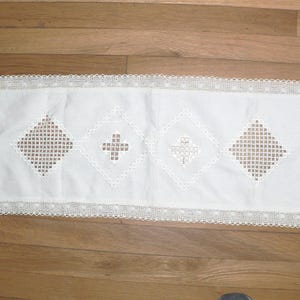 Cachecol bordado vintage Hardanger