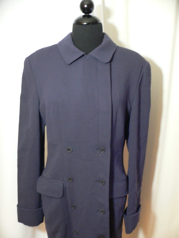 Vintage 1980's Wool Gabardine Coat by Margon Made… - image 1