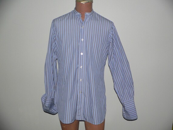 Vintage Collarless Striped Shirt by Webster Bother