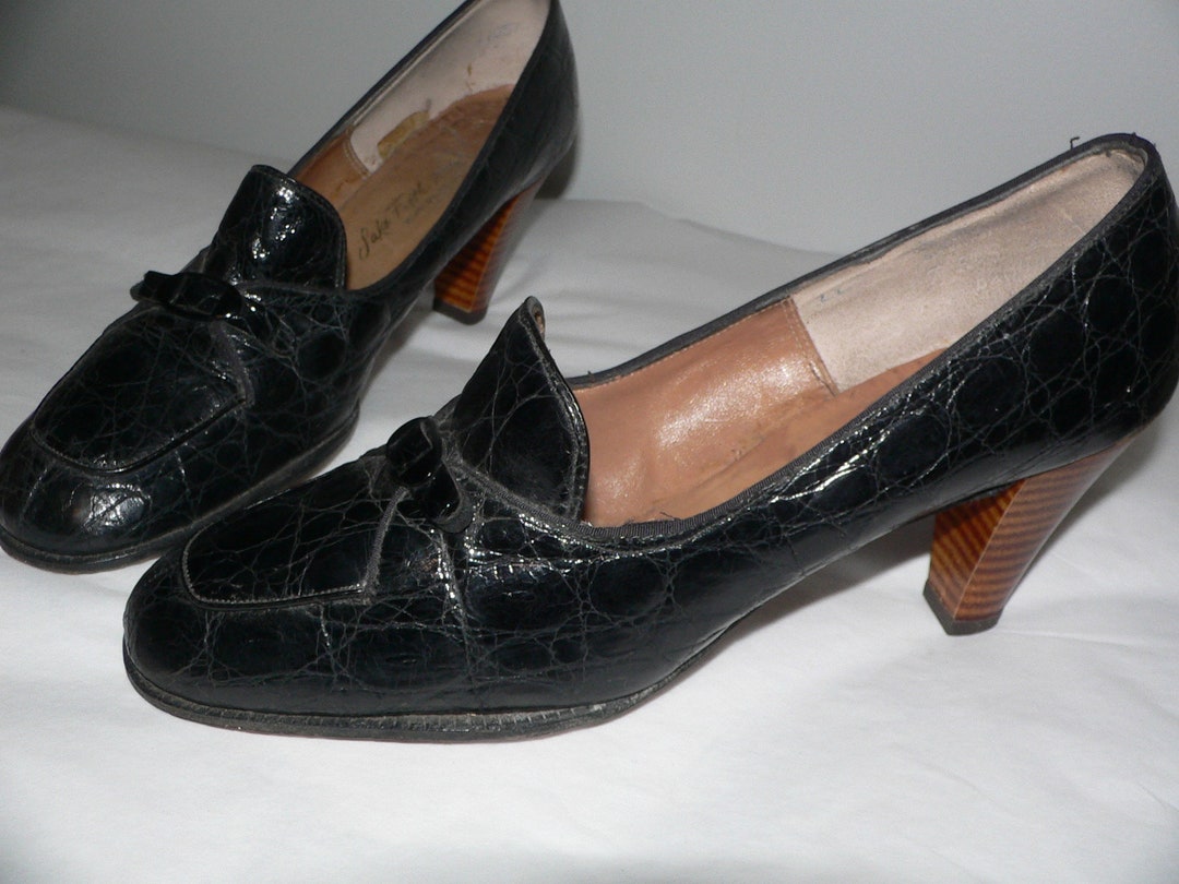 1960's Saks 5th Ave Pacelle Faux Black Alligator Shoes, Size 7 A - Etsy
