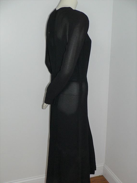 1940's   Black Beaded  Dress Big Shoulders, !940s… - image 6