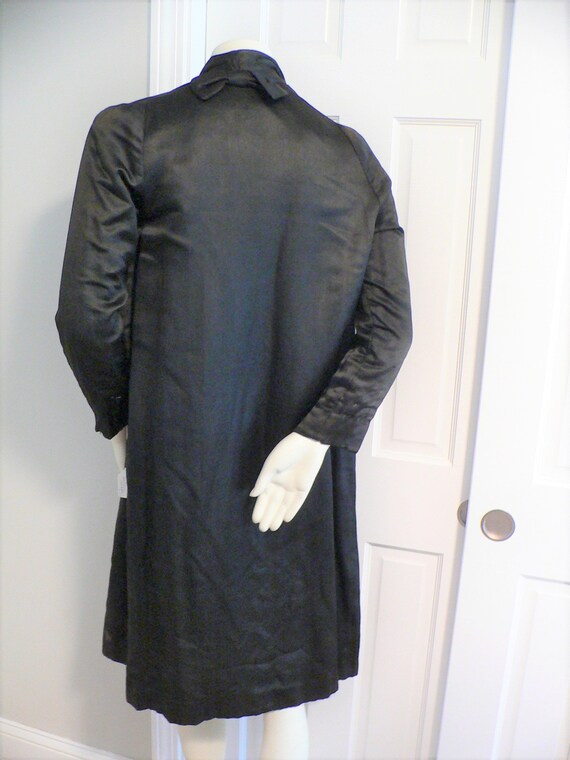 1920's Black Silk Flapper Coat with Attached Frin… - image 6