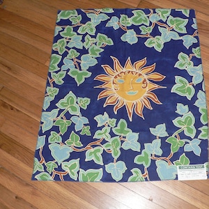 Vintage Cowtan & Tout Fabric Sample of Sun. Sun Fabric for Pillow or Wall Hanging