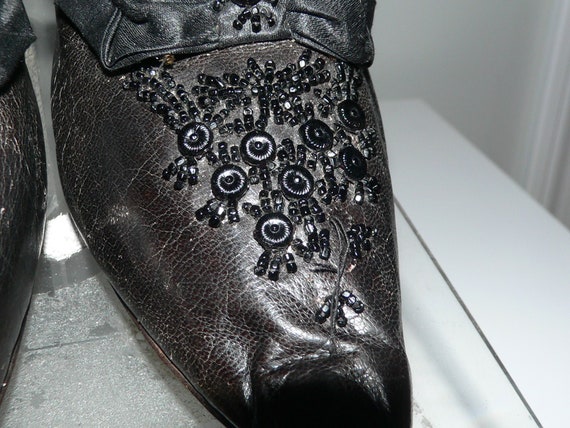 Victorian 1870's Beaded Leather Shoes - image 5