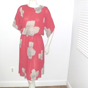 1970er - 80er Jahre Starlo Kleid mit Dolman Ärmeln Gummibund, Größe 9-10