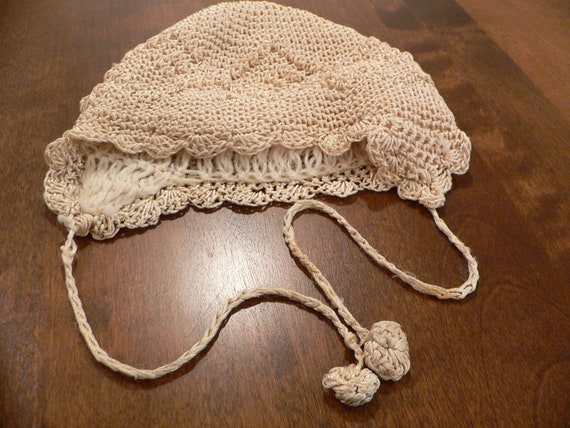 Vintage 1930's 1940's Baby or Doll  Crochet  Hat - image 5