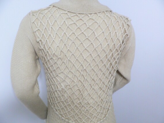 Vintage Light Tan Knit Sweater Dress - image 8