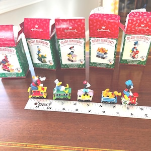 1998 Hallmark Set of 5  Merry Miniatures- Mickey Mouse Express Train