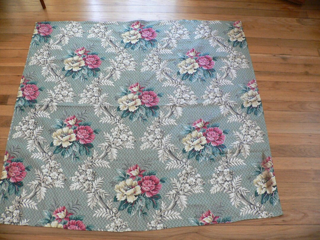 ヴィンテージ 50 年代 フローラル ファブリック 45 x 43 インチ