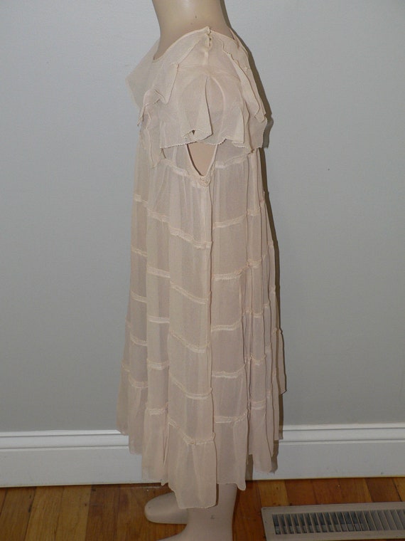 Antique 1920's Silk Little Girls's Dress with Rib… - image 4