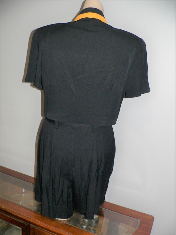 1980's 2 PC Colorblock Romper Colorblock Coulotte… - image 3