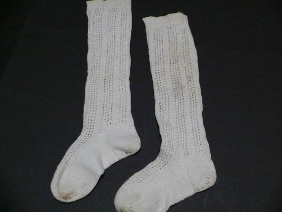 Antique Child's Hand Knit Socks. - image 1