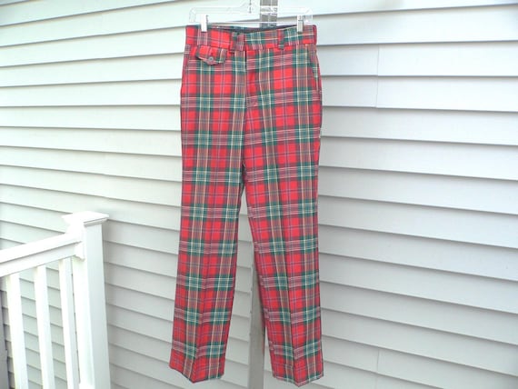 【希少】70s Levi'sリーバイス Panatela タータンチェックパンツ 1970's Vintage Levi Panatela Signature Red Plaid Golf Pants Size