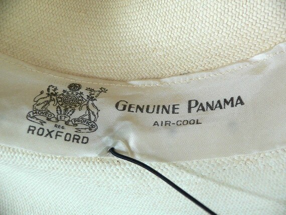 Vintage 1940's to 50's Genuine Panama Hat with Bl… - image 10