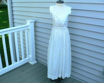 Antiquités de la guerre civile des années 1860 ? Robe d'été en coton imprimée pour jeune fille