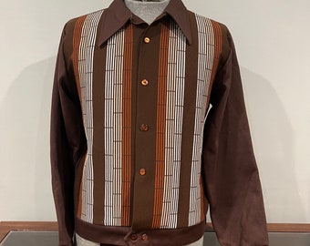 1960's - 70's Men's Gaucho Style Knit Shirt, Size XL