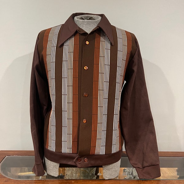 Camisa de punto estilo gaucho para hombre de los años 60 - 70, talla XL