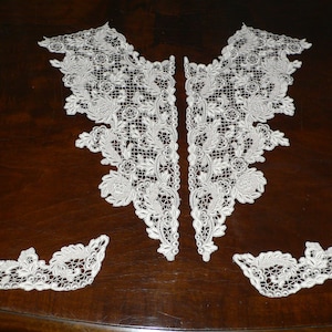 Gorgeous Antique Vintage Embroidered , Cutwork Collar and Cuffs or Appliques, Chee Foo Collar and Cuffs