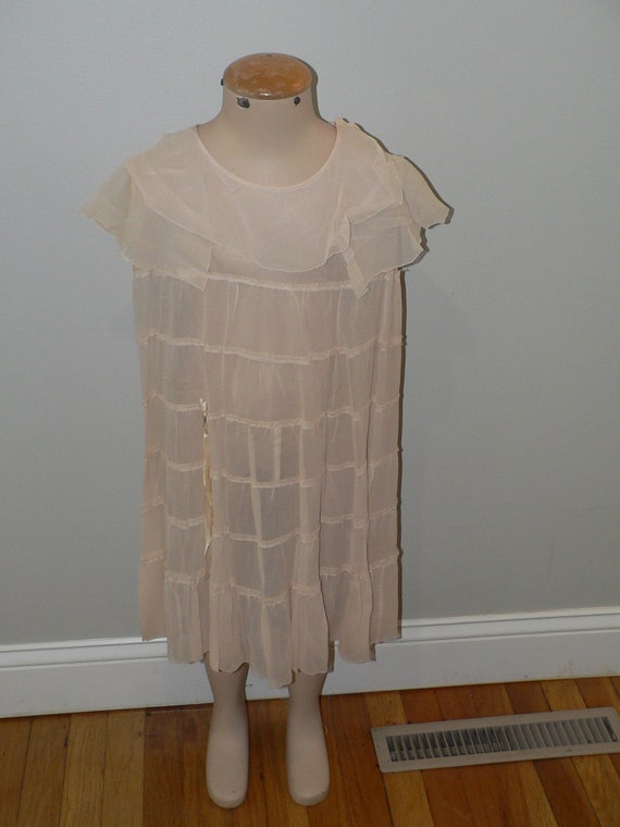 Antique 1920's Silk Little Girls's Dress with Rib… - image 2