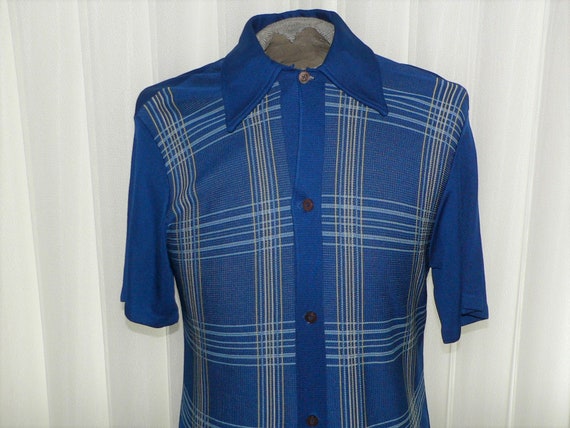 Vintage 1960's - 70's Mens Acetate Knit Polo Butt… - image 2