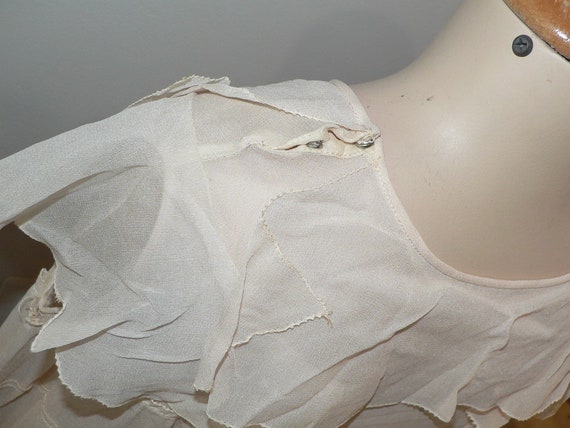Antique 1920's Silk Little Girls's Dress with Rib… - image 6
