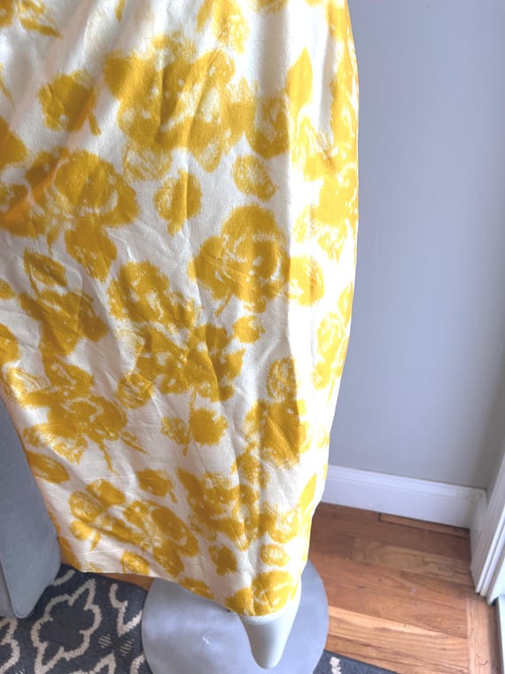 1950s - 60's Yellow Rose Print Dress - image 5