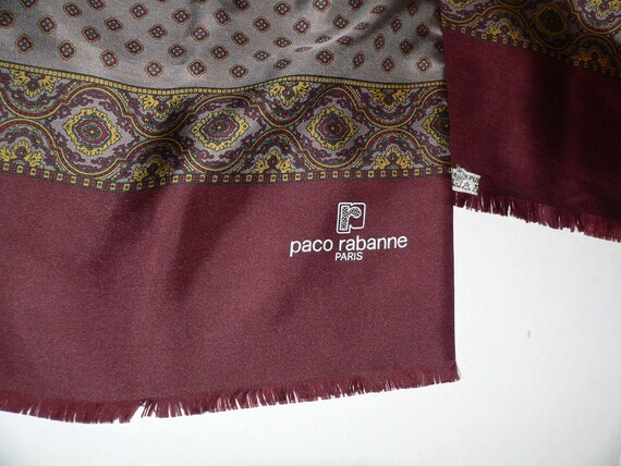 Vintage Paco Rabanne Silk Mens'  Neck Scarf - image 6