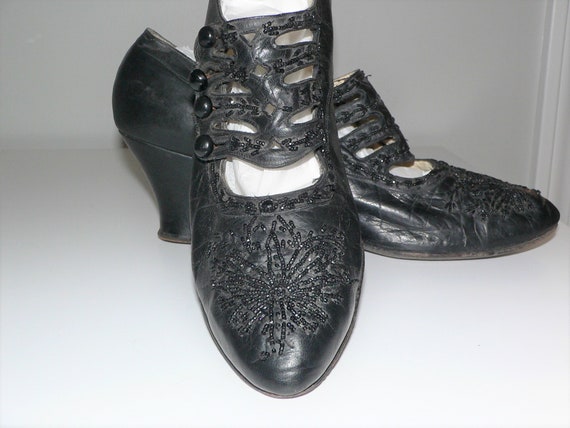 Edwardian Antique Beaded Shoes - image 1