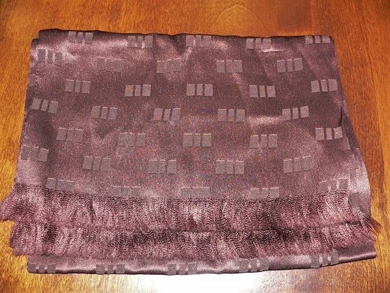 Vintage Men's Brown Satin Neck Scarf