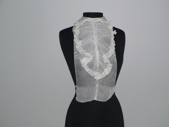 Antique Organdy Jabot Dickie Collar