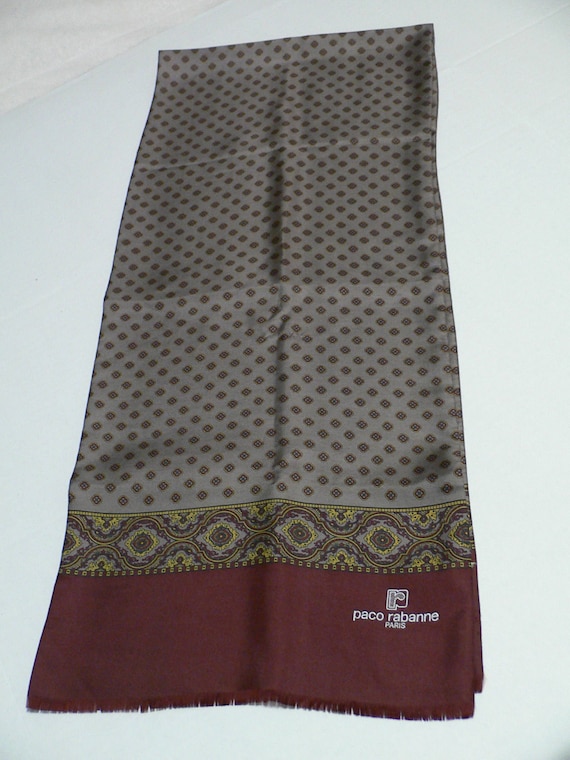 Vintage Paco Rabanne Silk Mens'  Neck Scarf - image 8