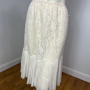 1950s New With Tag, Vanity Fair Half Slip with Lace and Accordion Pleats, NOS
