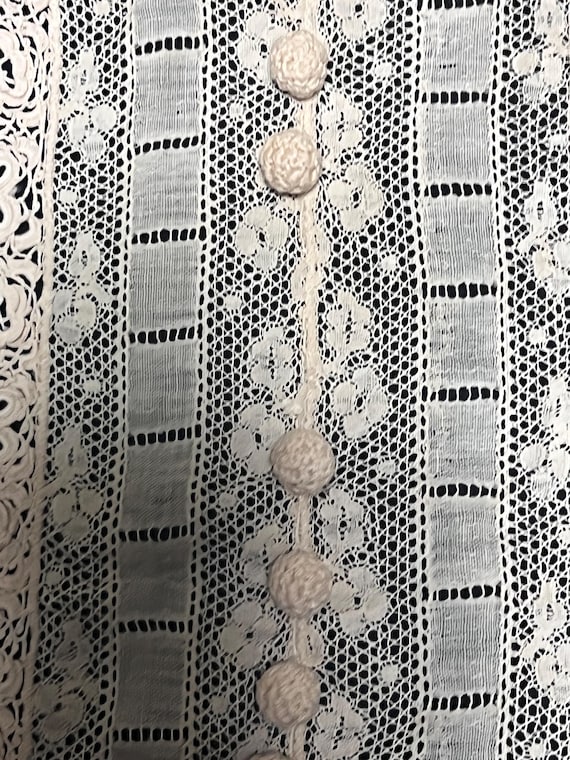 Antique 1900s Dickie Beige Embroidered with Mixed… - image 8