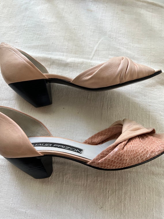 Vintage  1970s Maud Frizon Summer Leather Shoes w… - image 5