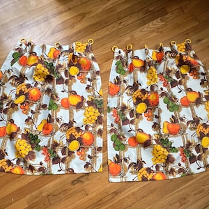 1 Pair of Vintage 1970’s Curtains for Kitchen or Den Fiberglass Curtains with Plastic Rings, New Old Stock with Price Tag