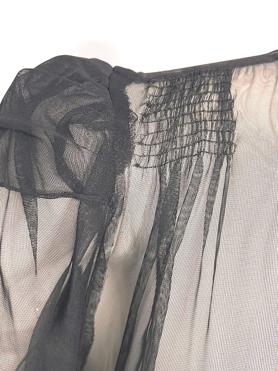 Larger Size,1930's Black Net Gown with White Sequ… - image 8