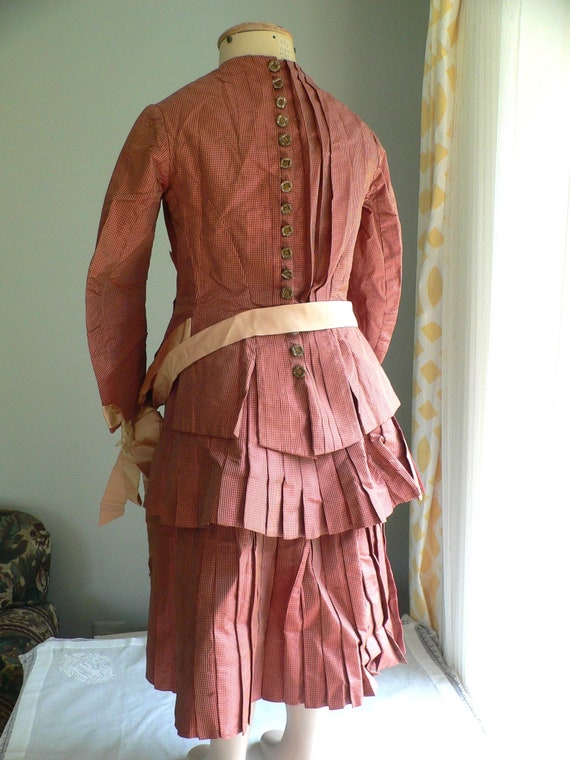 Antique 1880s Child Silk Bustle Dress - image 6