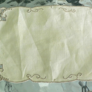 8 Vintage Madeira Line Embroidered Cocktail Napkins