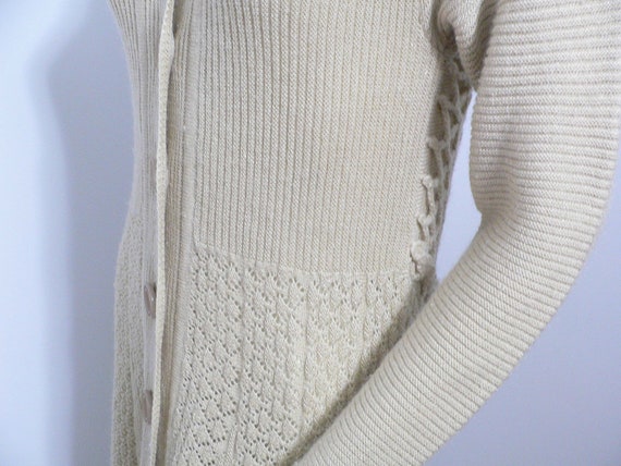 Vintage Light Tan Knit Sweater Dress - image 6