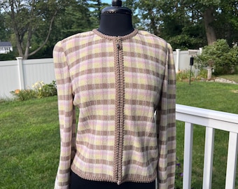 St John's Collection by Maire Gray  Vintage Blazer in Pastel Colors, Size 8
