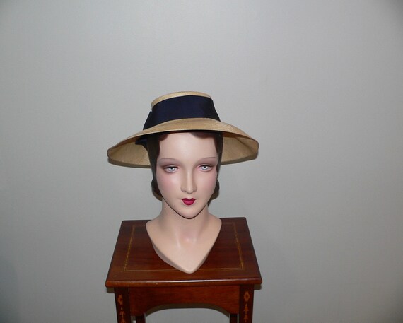 Vintage 1940's Ladies Straw Hat , RH White , Bost