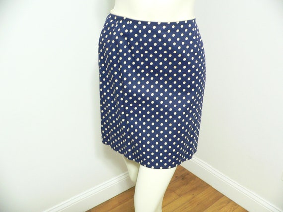 1960's Junior House Navy Polka Dot 2 Pc Skirt and… - image 3