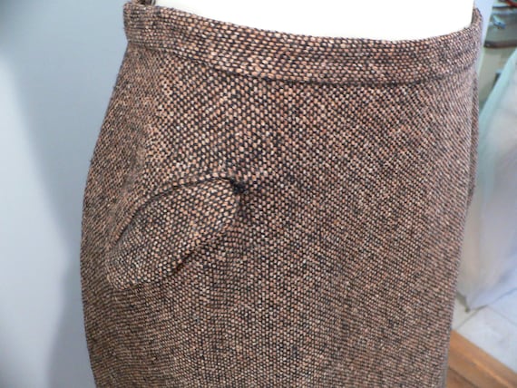 1950's Brown Tweed Straight Skirt by Sportempos, … - image 3